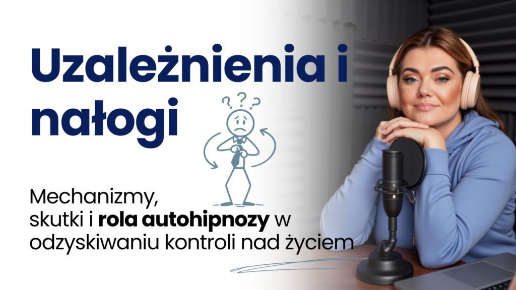 Kobieta nagrywająca podcast o uzależnieniach i roli autohipnozy w odzyskiwaniu kontroli nad życiem